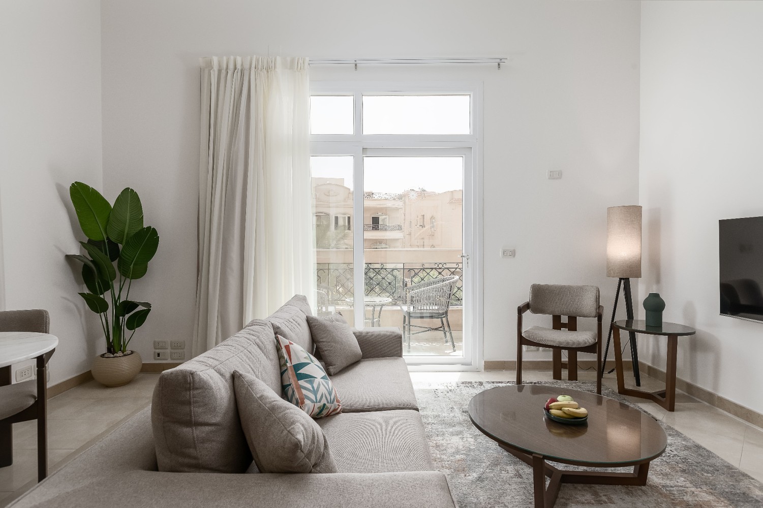 Living room of a terrace one-bedroom apartment at Livingville Two Fifty