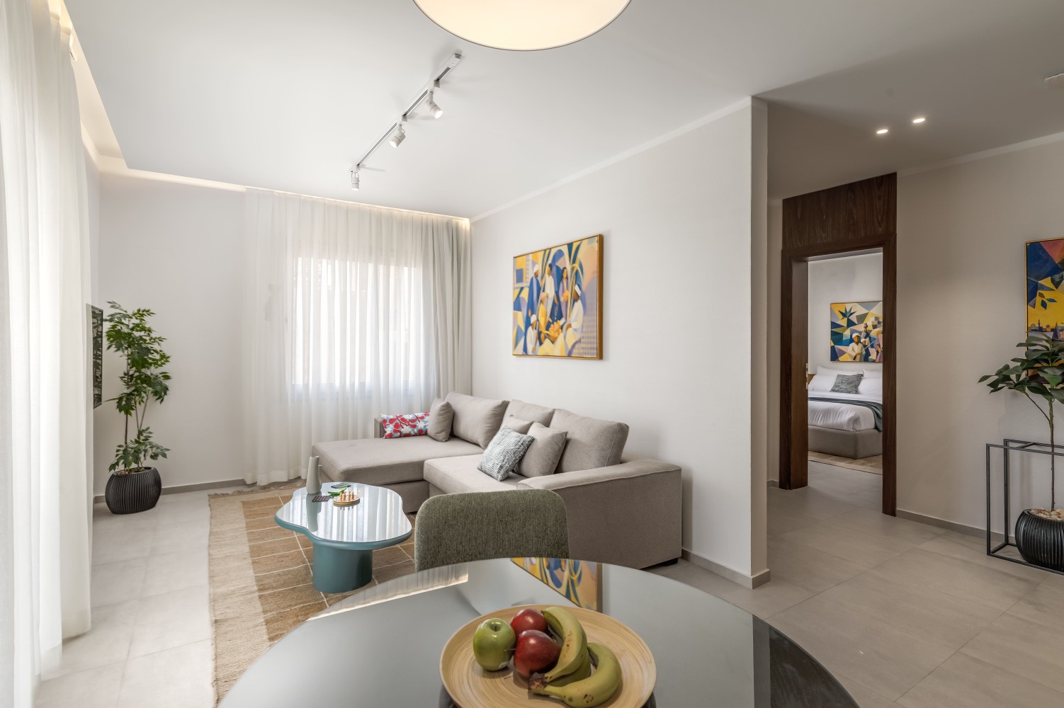 Living room of a one-bedroom apartment at Livingville 6/Ten